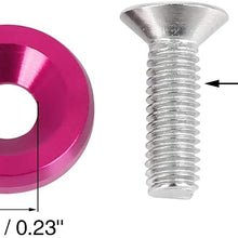 X AUTOHAUX 8pcs M6x20mm Aluminum Alloy Fender Bumper Washers Bolt Kit Engine Accessory Pink Universal for Car