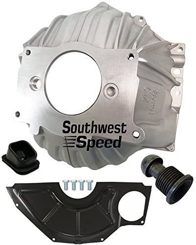 NEW SWS CHEVY 403 ALUMINUM BELLHOUSING, FLYWHEEL INSPECTION COVER, CLUTCH FORK BOOT & CLUTCH PIVOT BALL, STAMPED WITH #GM 3858403 REPLACEMENT FOR SBC & BBC FOR 10.5