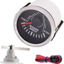 Rudder Angle Gauge Indicator 0-190 ohm Waterproof with Angle Sensor Backlight for Yacht Marine Boat 52mm (Shipped from US Warehouse)