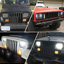 Partsam 5x7 LED Headlights 7x6 Sealed Beam Angel Eyes DRL Hi/Lo H6054 Compatible with Jeep Wrangler YJ Cherokee XJ/Toyota 4Runner Tacoma/Chevy Blazer Express Van (2PCS)