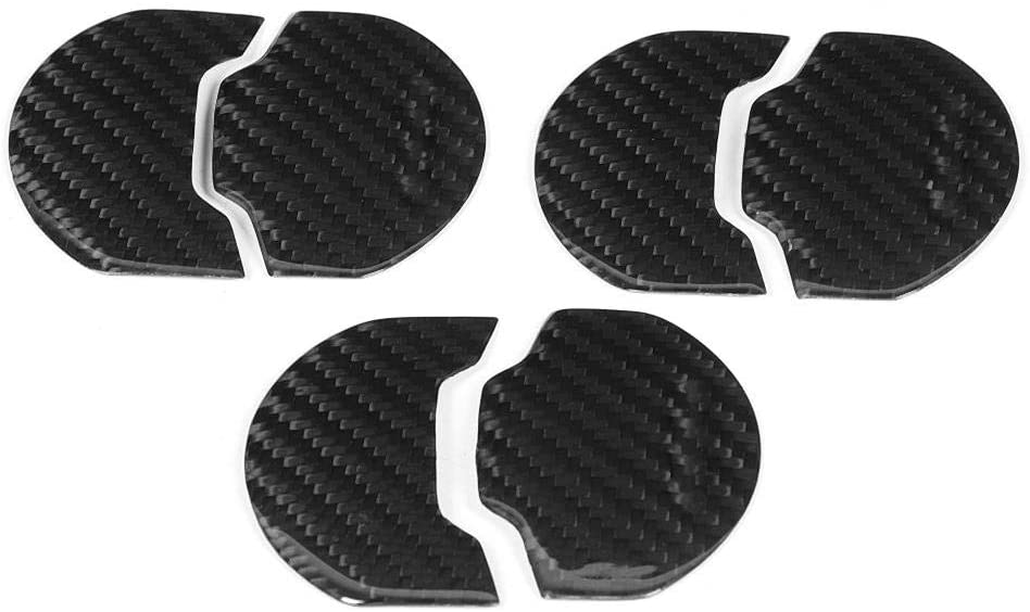 KIMISS 6Pcs Carbon Fiber Interior Air Vent Outlet Trim Sticker Fit for Mustang 2014-2018