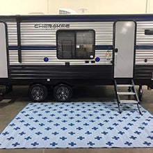 Rv Mat Patio Rug Blue Gray Plus Pattern 9x12