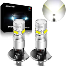 MAXGTRS H1 LED Fog Light CREE Chip,with Condenser Lens,High Performance 1:1 Design - 6000k Xenon White LED Fog Lamp