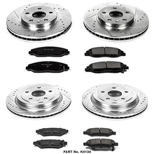 Power Stop K4134 Front and Rear Z23 Carbon Fiber Brake Pads with Drilled & Slotted Brake Rotors Kit