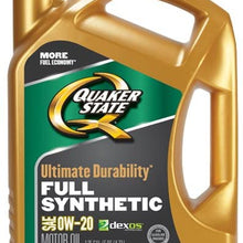 Quaker State Ultimate Durability Full Synthetic 0W-20 Motor Oil (5-Quart, Single Pack)