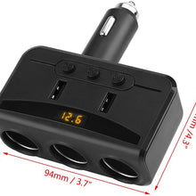 Cigarette Lighter Splitter USB 12V-24V Car Cigarette Lighter Power Socket Splitter Adapter 3.1A Dual USB Charger Voltmeter