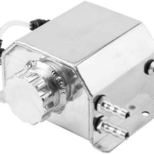 Ejoyous Car Modified 1L Alloy Aluminum Coolant Tank,Engine Oil Catch Can Breather Tank Bottle Polished Square Type
