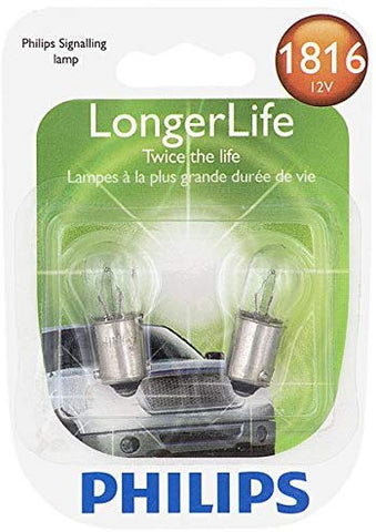 Philips 1816 LongerLife Miniature Bulb, 2 Pack