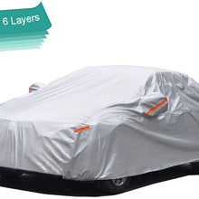 GUNHYI Outdoor Car Covers for Automobiles Waterproof All Weather, 6 Layer Heavy Duty Cover Sun Uv Protection, Universal Fit SUV (Length 191-200inch)
