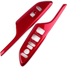 CKE Civic ABS Armrest Window Rise Lift Down Control Switch Door Lock Panel Cover Trim for 10th Gen Honda Civic 2019 2018 2017 2016 - Red