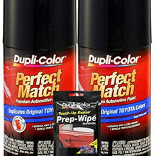 Dupli-Color Black Sand Pearl Exact-Match Automotive Paint for Toyota Vehicles - 8 oz, Bundles Prep Wipe (3 Items)