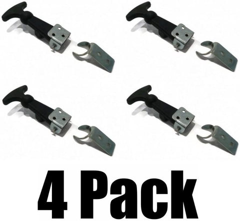 The ROP Shop (4) Hood Hold Down Latch Kits S8390 w/Galvanized Steel Hardware & T-Handle Grip