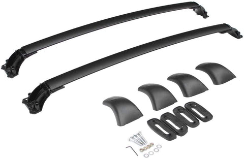 TRIL GEAR Top Roof Rail Rack Cross Bars Compatible with 14-19 Highlander XLE Limited Black Aluminum Luggage Carrier