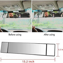 MIAOKE Rear View Mirror, 15-inch Clip on Rearview Mirrors, Wide Angle Curved Rearview Mirror, Interior Blind Spot Mirrors for Car