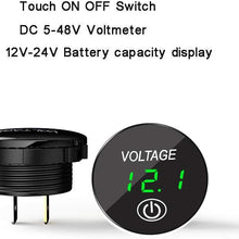 Voltmeter Gauge 12V,2020 New Battery Voltage Meter with Touch Switch,Suitable for Car,Boat,Lawnmower,Truck, ATV,UTV(Green Light)