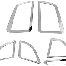KIMISS 6pcs Stainless Steel Car Dashboard Side Air Conditioning Outlet Trim Cover for Ford Focus 15-18