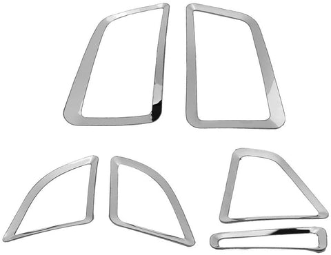 KIMISS 6pcs Stainless Steel Car Dashboard Side Air Conditioning Outlet Trim Cover for Ford Focus 15-18