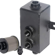 TUPARTS Aluminium Alloy Racing Engine 1L Oil Catch Can Drain Tap Reservoir w/High Volume Drain tap Fit for Acura/Honda