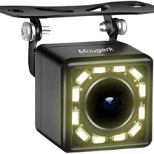 Car Rear View Camera, Mougerk Backup Camera 170 Degree Wide Angle Waterproof 12 LED Nigh Vision Lights Reverse Cameras for 12V Cars