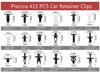 RLP Car Clips Fasteners 18 Types Plastic Screws Door Panel Clips for GM Ford Toyota Honda Chrysler (415PCS)