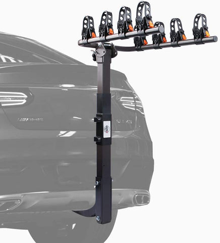 ZESUPER 4-Bike Rack Deluxe Locking Heavy Duty Bicycle Carrier for Cars, SUVS, Trucks, Vans and Minivans with a 2'' Hitch Receiver Rack Hitch Mount