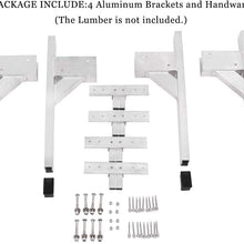 HEKA Aluminum Adjustable Roof Ladder Rack Bracket Kit Fit for Open or Enclosed Trailers Cargo