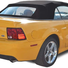 Compatible With Ford Mustang Convertible Soft Top with Heated Glass Window Two-Piece Factory Style Black Sailcloth 1994-2004
