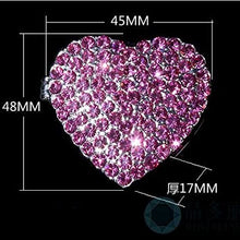 Bestbling Crystal Bling Sparking Car Fragrance Heart Car Diffusser Air Freshener with Vent Clip(Pink)