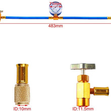 BPV31 Piercing Valve for Bullet with R134a Charging Hose, Refrigerant Can Tap with Gauge R134a can to R-12/R-22 port