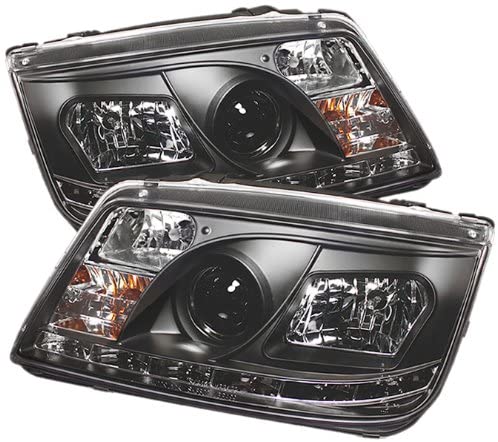 Spyder Auto PRO-YD-VJ99-DRL-BK Volkswagen Jetta Black DRL LED Projector Headlight (Black)