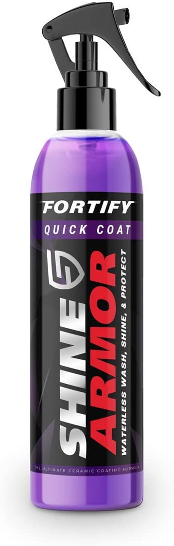 SHINE ARMOR Fortify Quick Coat - Ceramic Coating - Car Wax Polish Spray - Waterless Car Wash & Wax - Hydrophobic Top Coat Polish & Polymer Paint Sealant Detail Protection