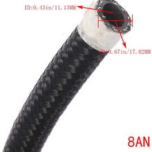 16 Feet 8AN AN8 1/2" Fuel Line Hose Braided Stainless Steel Oil Gas Fuel Hose CPE Synthetic Rubber Line Black