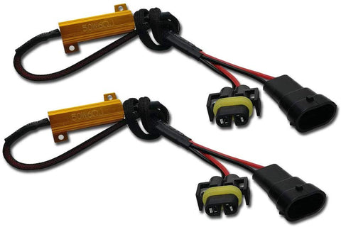 AnyCar H11 Led Canbus Decoder, H9 H8 Fog Light Bulbs Led Resistor H11 Anti Flicker Harness