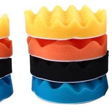 Terisass 4 Pcs/Set Car Cleaning Pads Auto Polisher Buffer Pads 7 Inch Sponge Finishing Heavy Polishing Pad Universal Car Sponge Polishing Tool Round Shape Buffing Waxing Pad Kit