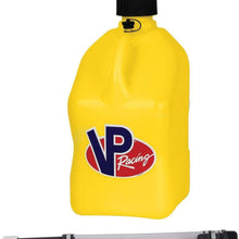 4 Pack VP 5 Gallon Square Yellow Racing Utility Jugs with 4 Deluxe Filler Hoses