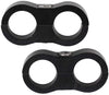 2 Pack Black AN10 10AN Billet Aluminum Nylon/Steel Braided Pipe Tube Dual Oil Fuel Water Line Hose Separator Clamp Tooling Mount