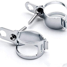 Yc 2 Pcs Motorbike Turn Signal Mount Bracket Universal Indicator Fork Bracket Clamp Headlight Holde 30-43mm Metal Fork Relocation Clamps Brackets (Chrome)