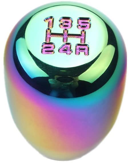 DEWHEL 5 Speed Manual Gearbox Shift Knob M12x1.25 Screw On Aluminum Neo-Chrome