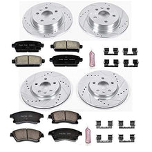 Power Stop K5551 Front and Rear Z23 Carbon Fiber Brake Pads with Drilled & Slotted Brake Rotors Kit