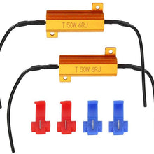 Aramox Car LED Decoder, 2 Pcs 50W 6Ω Load Resistors LED Headlight Error Free Canceller Decoder