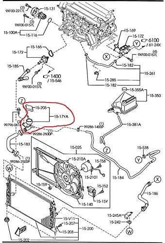 Mazda 5 2006-2010 New OEM radiator filler neck LFB7-15-17YA