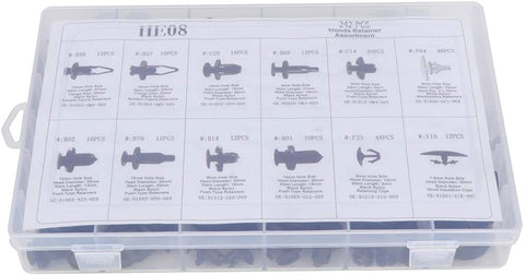 FEIPARTS 242Pcs Bumper Retainer Clips Car Fasteners Push Type Retainer Kits fit for Most Vehicles