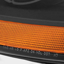 Fits Santa Fe Black Headlights Head Lamps Driver Left + Passenger Right Side Replacement Pair Set