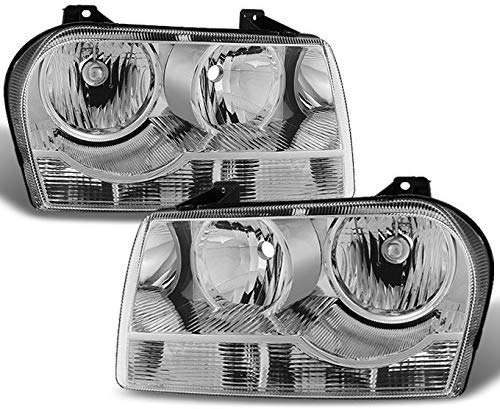 For Chrysler 300 OE Replacement Chrome Halogen Type Headlights Driver/Passenger Head Lamps Pair New