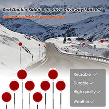 Red Reflective Driveway Markers, Double Sided Snow Metal Reflectors Sticks for Driveway Entrance, Post, Road, High Visibility at Night or Any Weather, 37 inch (12 Pieces)