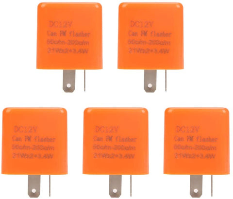 5pcs/set 12v 2 pin Electronic Turn Signal Flasher Relay, Turn Signal Flasher Relay for Led Lights