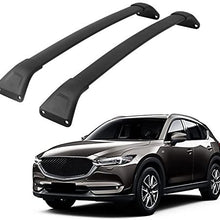 4 PC All Black Roof Rail Rack + Cross Bar for Mazda CX-5 2017 2018 2019 2020 2021 Luggage Baggage