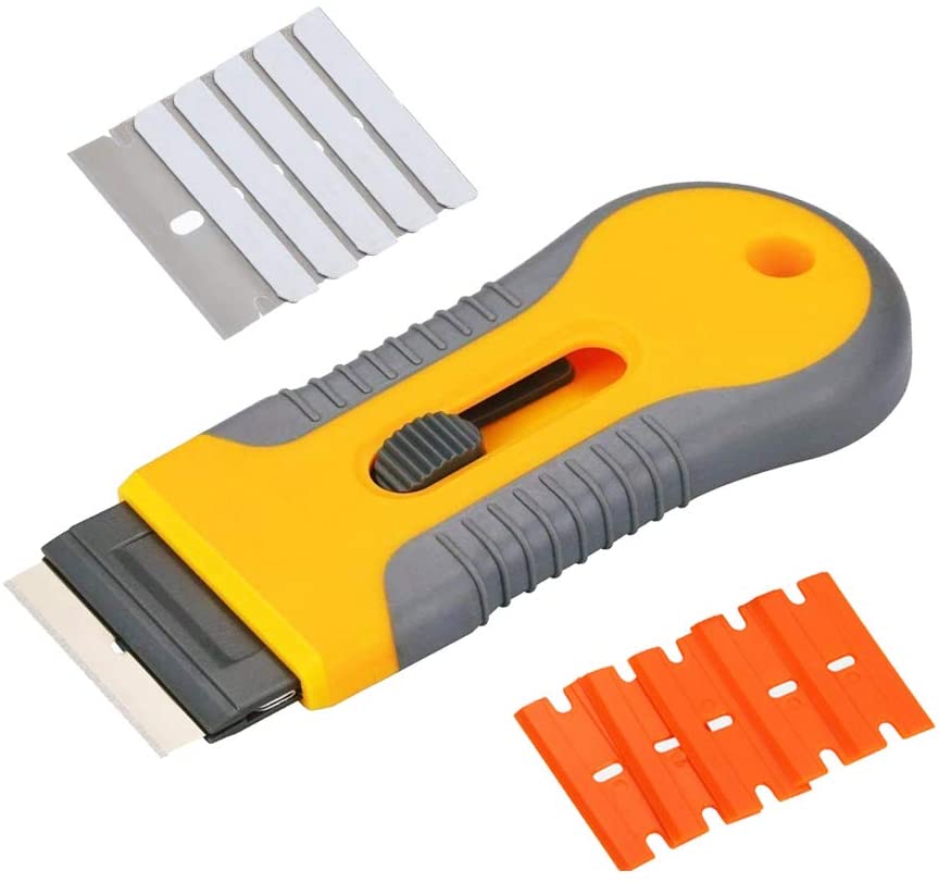 Razor Scraper/Scrapers Tool Glass/ Retractable Safety Squeegee Vinyl Sticker Glue Cleaner Window Ceramic Oven Tinting Glass Tool (H-Z) (H-Z)