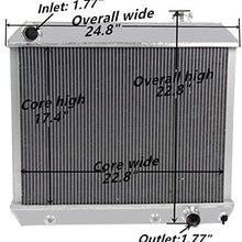 CoolingCare 56MM 3 Row All Aluminum Radiator for 1961-1966 Chevy C10 C20 C30 Pickup & Pontiac Oldsmobile Multiple Models