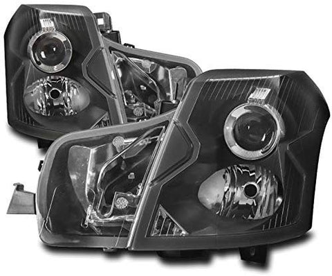 ZMAUTOPARTS Projector Black Headlights Headlamps For 2003-2007 Cadillac CTS